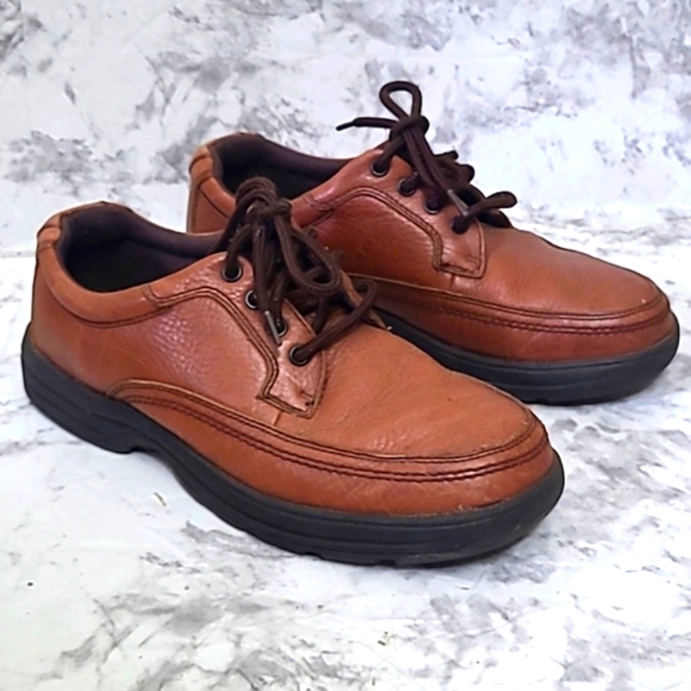 Nunn Bush Men's Shoes Brown Genuine Leather Lace up Loafers EUC Old Money